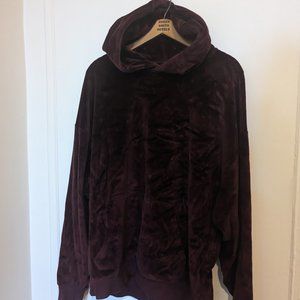 Loom Maroon Velvet Hooded Sweatshirt - Men's Medium